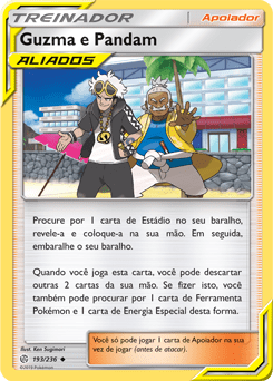 Guzma e Pandam / Guzma & Hala (193/236) REV FOIL - Carta Avulsa Pokemon