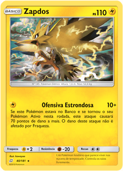 Zapdos (40/181) FOIL - Carta Avulsa Pokemon