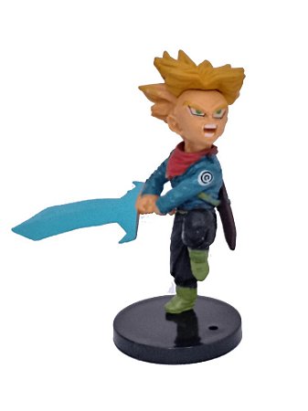 Trunks do Futuro Super Sayajin (Base Preta) - Miniatura Colecionável 8cm