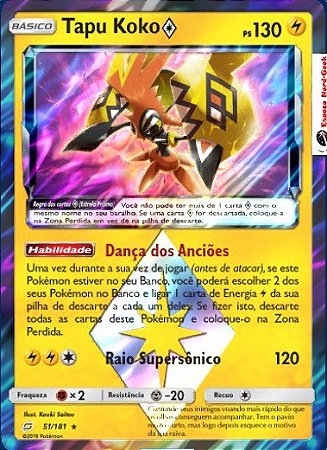 Tapu Koko Estrela Prisma Pokémon (51/181) ORIGINAL COPAG- CARTA EM  PORTUGUÊS