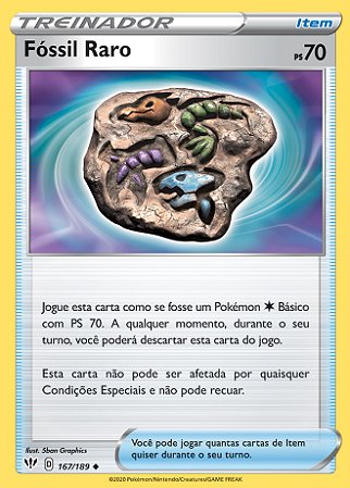 Fóssil Raro / Rare Fossil (167/189) - Carta Avulsa Pokemon