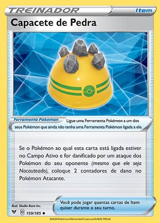 Capacete de Pedra / Rocky Helmet (159/185) - Carta Avulsa Pokemon