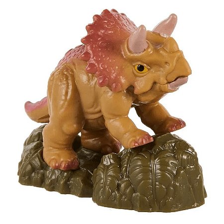 Dinossauro Triceratops (5cm) - Miniatura Colecionável Jurassic World / Micro Collection Mattel