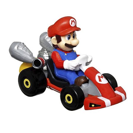 Mario (The Super Mario Bros Movie) / Mario Kart - Carro Colecionável Hot Wheels  (6cm)