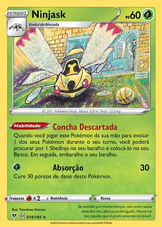 Ninjask (014/185) - Carta Avulsa Pokemon