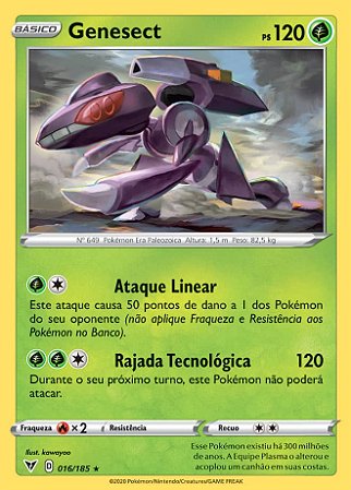 Genesect (rara, brilhante FOIL e Lendário!) - Pokémon TCG Cards (original  em português)