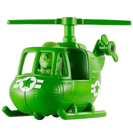 Sargento e Helicóptero (Toy Story 4) - Miniatura colecionável Disney Pixar (Toys Minis c/ veículo)