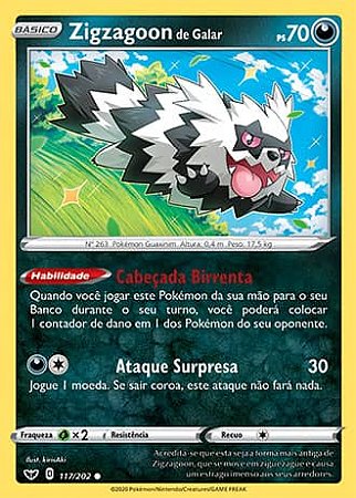 Zigzagoon de Galar / Galarian Zigzagoon (117/202) - Carta Avulsa Pokemon