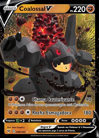 Coalossal-V (098/185) - Carta Avulsa Pokemon