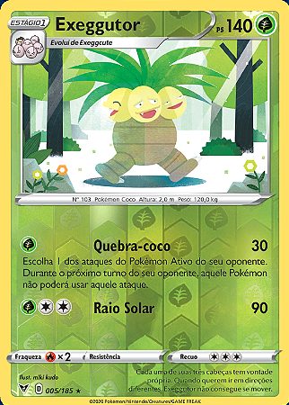 Exeggutor (005/185) REV FOIL - Carta Avulsa Pokemon