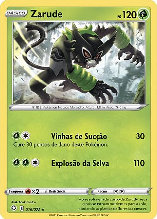 Zarude (16/72) - Carta Avulsa Pokemon