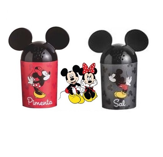 Kit Porta Temperos - Sal e Pimenta do Mickey e Minnie Mouse - Disney