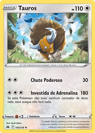 Tauros (106/159) REV FOIL - Carta Avulsa Pokemon