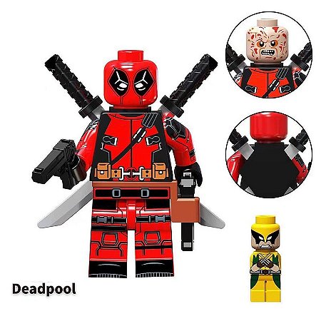 Deadpool 2 / Wade Wilson (c/ Mini Bloco do Wolverine) - Minifigura de Montar Marvel