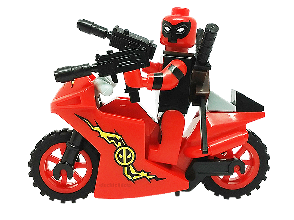 Deadpool com Moto - Minifigura de Montar Marvel
