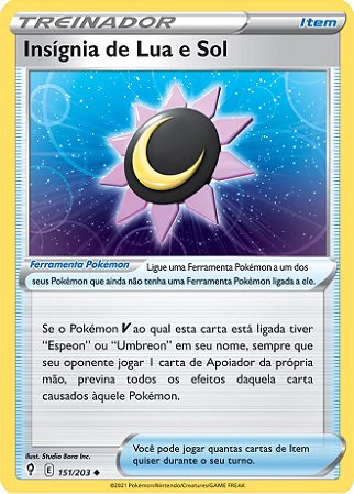 Insígnia de Lua e Sol / Moon & Sun Badge (151/203) REV FOIL - Carta Avulsa Pokemon
