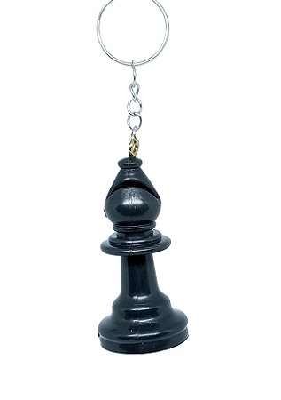 Chaveiro 3D Peça de Xadrez - Bispo Preto 6cm