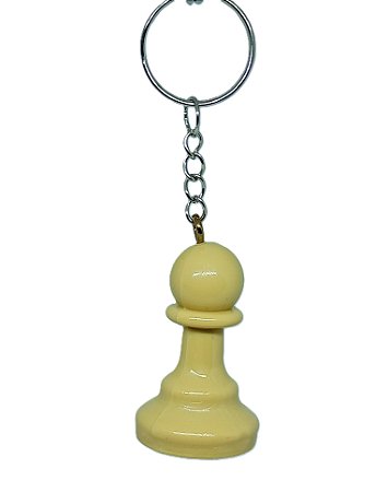 Chaveiro 3D Peça de Xadrez - Peão Bege 4cm