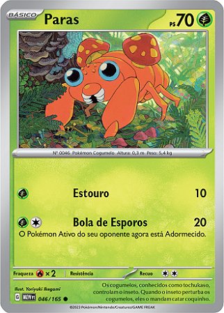 Paras (046/165) REV FOIL - Carta Avulsa Pokemon