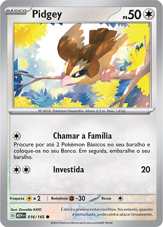 Pidgey (016/165) - Carta Avulsa Pokemon