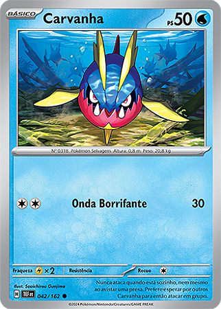 Carvanha (042/162) - Carta Avulsa Pokemon