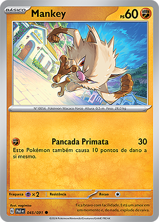 Mankey (045/091) - Carta Avulsa Pokemon