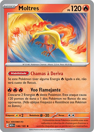 Moltres (146/165) FOIL - Carta Avulsa Pokemon