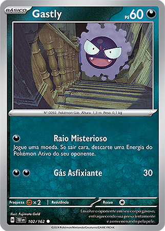 Gastly (102/162) - Carta Avulsa Pokemon