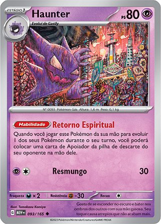 Haunter (093/165) - Carta Avulsa Pokemon