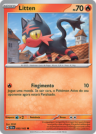 Litten (032/162) REV FOIL - Carta Avulsa Pokemon