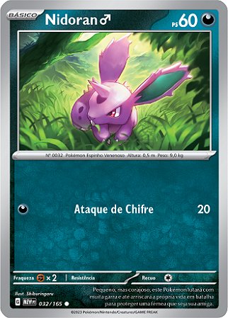 Nidoran Macho / Nidoran Male (032/165) REV FOIL - Carta Avulsa Pokemon