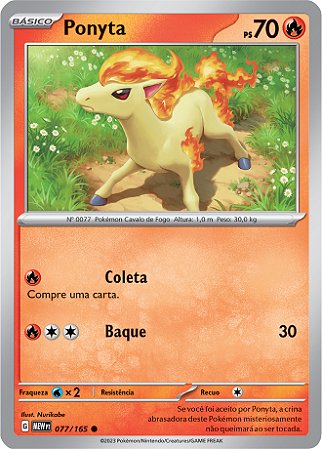 Ponyta (077/165) - Carta Avulsa Pokemon