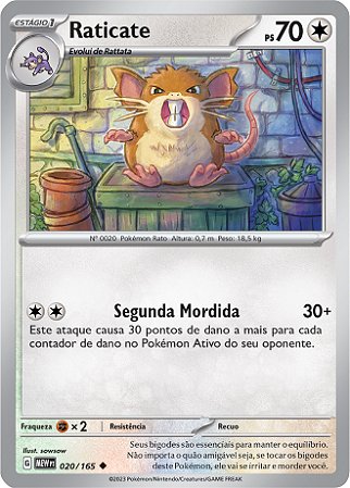 Raticate (020/165) - Carta Avulsa Pokemon