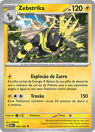 Zebstrika (063/182) - Carta Avulsa Pokemon