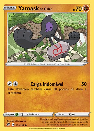 Yamask de Galar / Galarian Yamask (101/192) REV FOIL - Carta Avulsa Pokemon