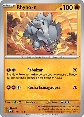 Rhyhorn (111/165) - Carta Avulsa Pokemon
