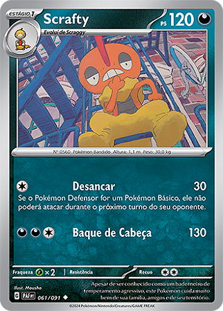 Scrafty (061/091) - Carta Avulsa Pokemon