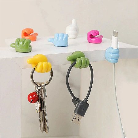 Kit 05 Organizadores Joinha - Like Curtir Thumbs Up (coloridos)