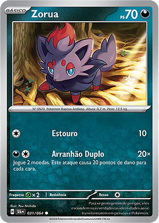 Zorua (031/064) - Carta Avulsa Pokemon