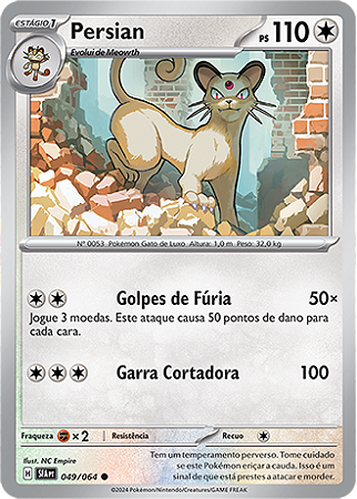 Persian (049/064) - Carta Avulsa Pokemon