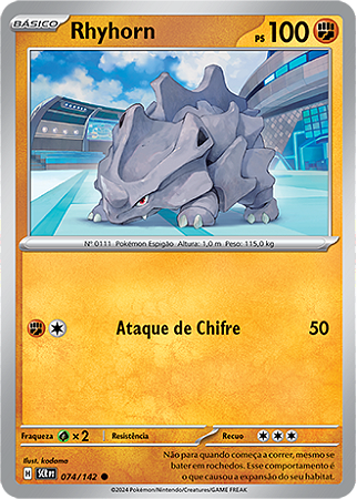 Rhyhorn (074/142) REV FOIL - Carta Avulsa Pokemon