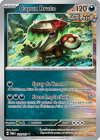Capuz Bruto / Brute Bonnet (118/167) - Carta Avulsa Pokemon