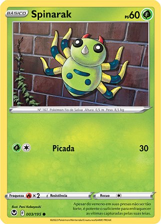 Spinarak (003/195) - Carta Avulsa Pokemon