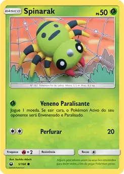 Spinarak (5/168) - Carta Avulsa Pokemon