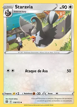 Staravia (118/172) REV FOIL - Carta Avulsa Pokemon
