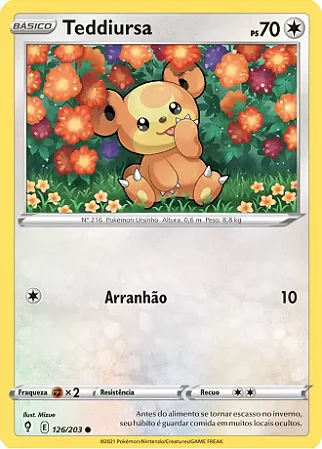 Teddiursa (126/203) REV FOIL - Carta Avulsa Pokemon