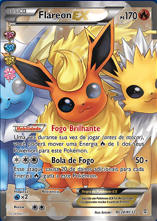 Flareon EX (RC28/RC32) - Carta Avulsa Pokemon
