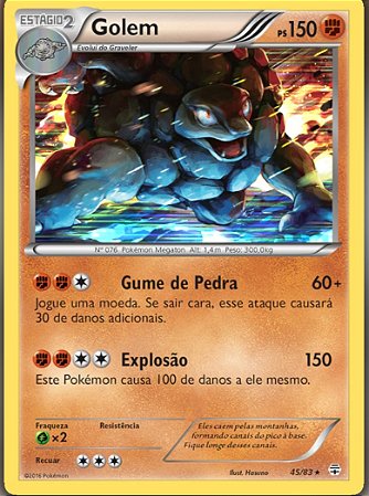 Golem (45/83) FOIL - Carta Avulsa Pokemon