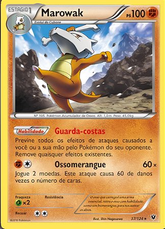 Marowak (37/124) - Carta Avulsa Pokemon