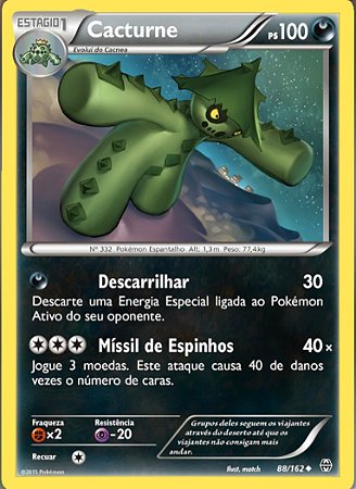 Cacturne (88/162) - Carta Avulsa Pokemon